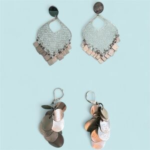 Silver Dangle Earrings Set